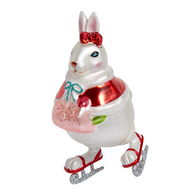 Кролик-девочка на коньках, 13см стекло