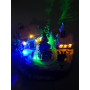 Керамическая композиция  "Рождественский домик", подсветка,вращение,музыка